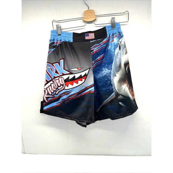 VarsTee Mens Board Shorts Size M Shark Design Interior Drawstring - Picture 1 of 10